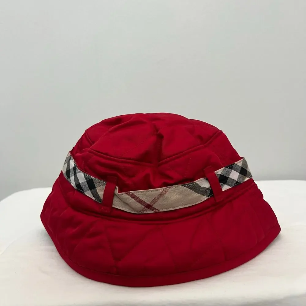 NWT Burberry Kids Quilted Nova Check Bucket Hat Size 50